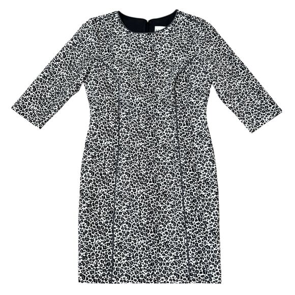 REISS Body Con Dress Leopard Print Gray White and Black Women's Size 8 - Picture 10 of 11
